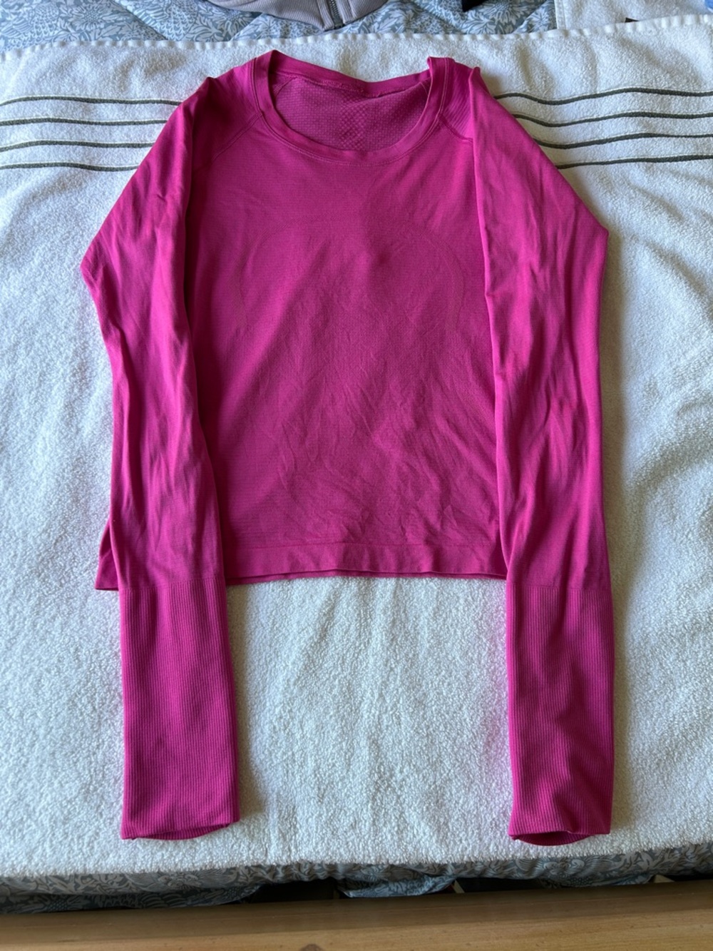 Lululemon Long-Sleeve Women's Active Top in Bright Pink